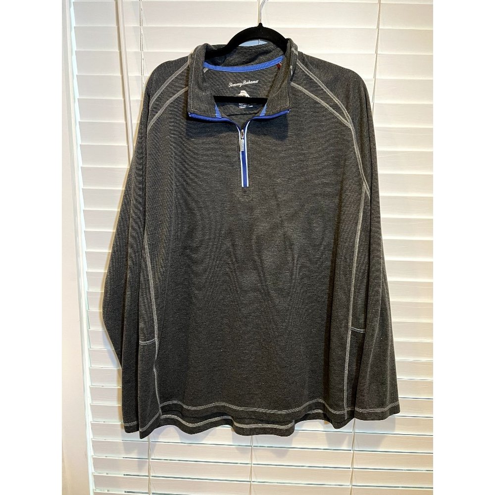 Tommy Bahama Gray Quarter-Zip Shirt